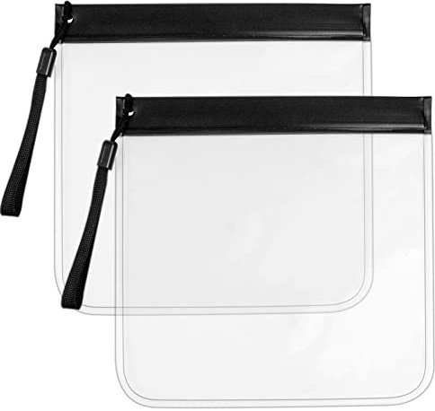 2 Stück Flugzeug Beutel Flüssigkeiten ,20 * 20Cm Kulturbeutel Klar Schminktasche Plastik Kulturtasche Reisen Zipper Beutel Reisebeutel Wasserdicht Handgepäck Beutel Toilettentasche Set