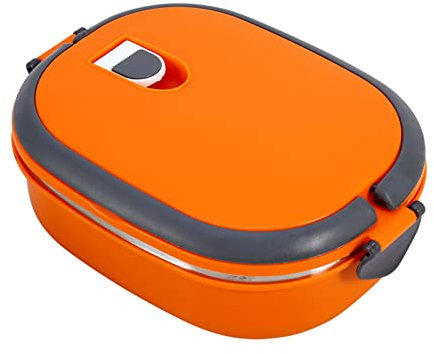 Akozon Gamelle Isotherme, Stockage Souper Dîner Lunch Box Thermo Lunchbox Kinder 1 Couche Orange Acier Inoxydable Isolé Alimentaire