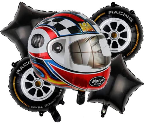DIWULI Motorsport Ballon-Set - Helm Racing Reifen Geburtstag