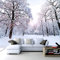 GIVLWF Snow Scenery Forest Avenue Photo Wallpaper, Natural Landscape Wall Mural, Murals Wall Art Print for Hallway Stairway Home Decoration 300 x 210 cm
