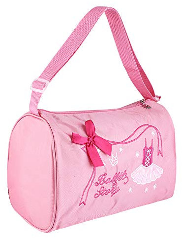 Akozon Mädchen Kindertanz, Rucksack Bestickte Kindertanztasche Ballett Schwimmtasche Erwachsenentasche (Rosa)
