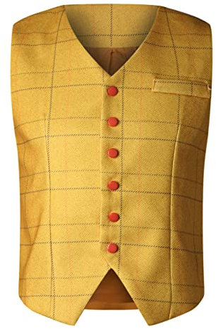 Generisch Coats For Men, Men's Casual Plaid Vest Slim Vest Jacket Vintage Wool Herringbone Retro Satin Baseball Jacket Herrenwesten Sommer Jacke Silber Reflektierend Junge Fukurodani (M, Gelb)