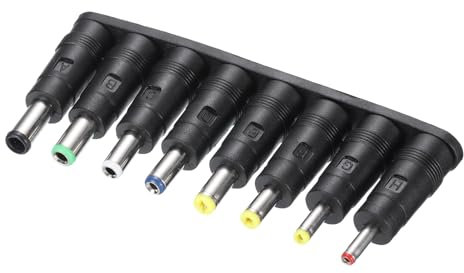sourcing map Universal DC Plug, 8-in-1 Laptop DC Power Adapter 5.5mm x 2.1mm Female to Male Jack Connector Tips for Power Supply Laptop Router