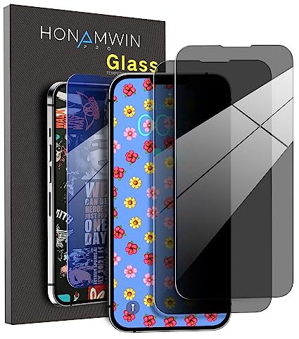 HONAMWINPRO Screen Protector Compatible with iPhone 12 Anti Spy Glass (Scratch Resistant/Shockproof/Anti-Fingerprint) iPhone 12 Screen Protector (2 PACK)