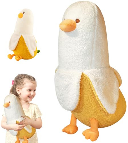 Mineup Plüschtier Banane Ente, 50cm Bananen Enten Plüschtier, Kawaii Ente Banane Kissen, Bananen Plüschtiere Kissen, Kawaii Ente Plüsch, Banane Kissen Puppe Geschenk Für Jungen Mädchen Weihnachten