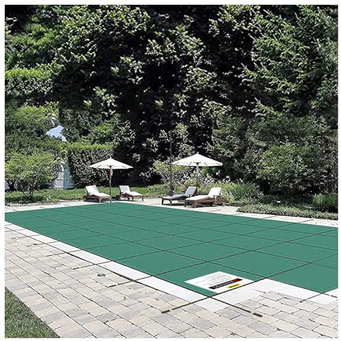 VEVOR Copertura di sicurezza per piscina interrata rettangolare 45,7 x 91,2 cm, con gradino centrale da 1,2 x 2,4 m, rete di sicurezza verde, certificato secondo lo standard ASTM F1346, tripla