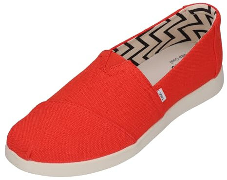 Toms Flame Heritage Canvas Damen-Sneaker, Rot, 38.5 EU