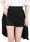 Damen Rock Basic Röcke für Damen mit Hose drunter Knielange Skirt Röcke Solide- Elastischer Bund mit 2 Seitentaschen (DE/NL/SE/PL, Alphanumerisch, S, Regular, Regular, Schwarz)