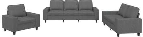 Willood 2 Sitzer + 3 Sitzer Sofa + Sessel Couch Gästesofa fürs Wohnzimmer Schlafzimmer Gästezimmer Modern Dunkelgrau