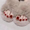 24pcs Red Press on Toenails, Short Square Fake Toe Nails with Glue, Stick on Toe Nails for Girls Women, DIY False Toenails for Home Manicure 13