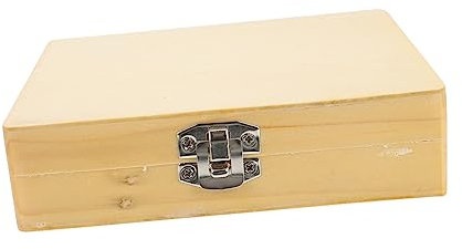 BUGUUYO Wooden Microscope Slide Storage Case 25 Pieces Specimens Nickel-plated Lock Simple Design for Easy Use