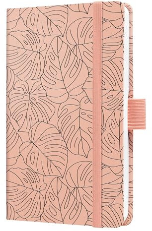 SIGEL J6352 Wochenkalender 2026 ca. A6, rose, schwarz, Hardcover, Gummiband, Stiftschlaufe, Einstecktasche, 174 Seiten, vegan, Buchkalender, Terminplaner Taschenkalender Jolie