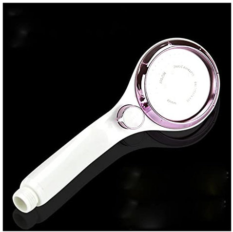 QTANZIQI Alcachofa de Ducha Panel Grande de 95 mm Alcachofa de Ducha Boquilla rociadora de Ducha Ahorro de Agua Botón de Parada Ajustable Continuo de Alta presión (Color: Plata) (Rosa) Ducha