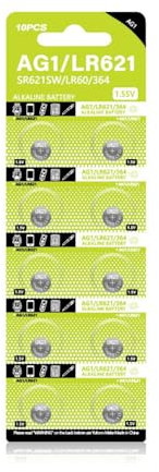 10 batterie a bottone AG1 LR621 LR60 SR621SW SR60 SR60L SR60 L621 TR621 SR621 LR621W 164 CX60 D364 GP364 364A per orologio