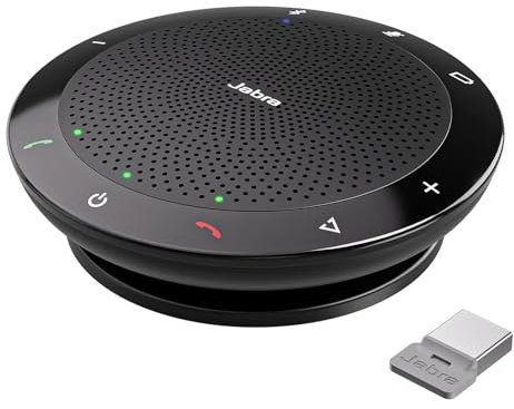 ITSPWR Jabra Speakerphone 510+ UC – Altoparlante wireless portatile Bluetooth per conferenze con microfono contiene Link 370, cancellazione dell'eco, plug & play, include bundle