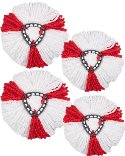 4 Piezas Recambio para Vileda Turbo y EasyWring & Clean Fregona, JRISBO 2 en 1 Microfibra Cabezales de Fregona con Pedal Turbo Smart Mopa Recambios Eficiente para Todo Tipo de Pisos