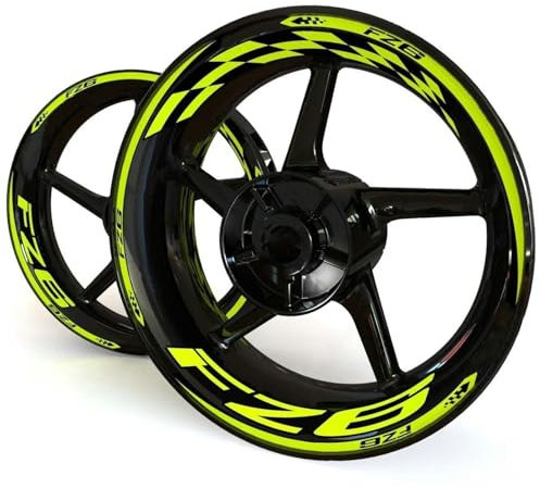Adesivi per Cerchi Moto per Yamaha FZ6 FZ 6 Cerchioni Decalcomania Adesivo Cerchio Decalcomanie Riflettenti Nastro Riflettente per Cerchioni per Moto(Colore2)