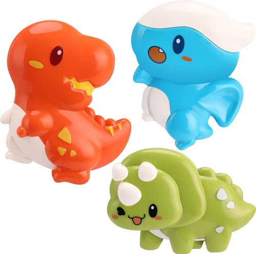 Mexgcom Juguetes de BañO, 3 Piezas Juguetes para BebéS, Juguetes para BañArse Bebé con Taza de SuccióN, Tablero de Flip de Silicona, Juguetes la BañEra para NiñOs (Dinosaurio)