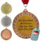 Premium Medaille aus Metall mit Gravur (Ø70 mm, 95 g, 3 mm dick) – mit Wunschtext / Foto – in Gold, Silber oder Bronze – für Kindergeburtstage, Fussball, Turniere & Vereine (mit Halsband, Bronze)