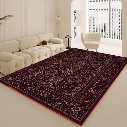 Traditional Persian Large Area Rug – Soft Luxury Style Carpet for Living Room, Bedroom, Hallway Runner, Round Rug, Small Door Mats & Floor Mats (Red, 120 x 170 cm)