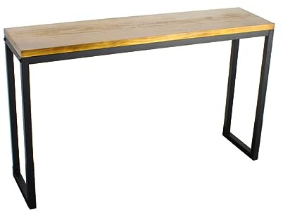 Flurtisch, Konsolentische, schmaler, Langer Sofatisch für den Eingangsbereich hinter der Couch, Vintage-Konsolentisch, Eingangstisch aus Holz mit Eisenbeinen, dekorativer Sofatisch für den F