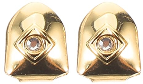 Goldfarbene Zahngrills aus Kupfer, 2 Stück, Einzelner Mundschmuck