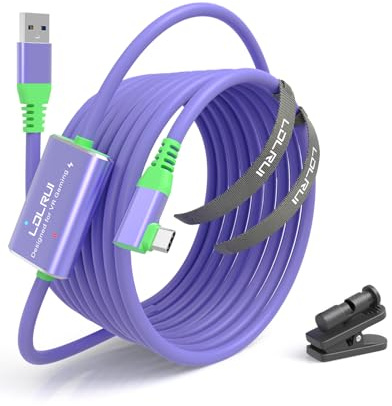 Link Kabel mit Ladeanschluss 5M,Kompatibel mit Meta Quest 3/Quest2/Quest Pro und Pico 4/PC Steam VR Zubehör