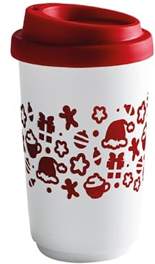 KAHLA fillit Becher 0,40 l Xmas | To Go Becher mit Smat-Weihnachtsmotiv aus Porzellan