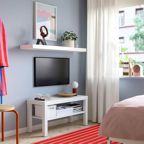 ZRIZAURA LACK TV Bench 90x36x45 cm - Compact TV Stand Media Unit Minimalist Television Table for Living Room Bedroom Home Entertainment Furniture-WHITE