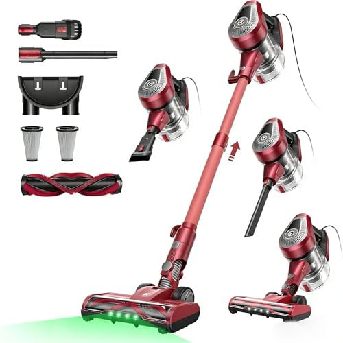 Vexilar C8 Aspirapolvere con filo 70KPa con 2 Livelli Aspirazione, 5 in 1 Aspirapolvere Verticale, Cavo 7m, Ultra-leggero,Scopa Elettrica con Filo Potente per Tappeti/Pavimenti/Peli di Animali