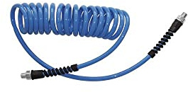 ewo Druckluft-Spiralschlauch Polyurethan, mit Anschlussgewinde G1/4 (Messing verzinkt), Schlauch-ø: 8 x 5 mm, Arbeitslänge: 7,5 m, Außen-ø: 40 mm, Arbeitsdruck: 18,0 bar