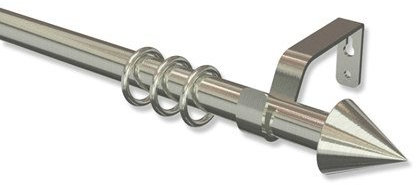 INTERDECO Gardinenstange ausziehbar 19/16 mm, Teleskop-Vorhangstange aus Metall, Edelstahl-Optik, zur Wandmontage, Typ 1219033, 200-350 cm