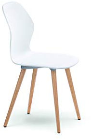 Sedus se:spot Vierfußstuhl, Designstuhl, Wohnzimmerstuhl, weiß, Holz/Eiche Natur, Kunststoff, 855 mm