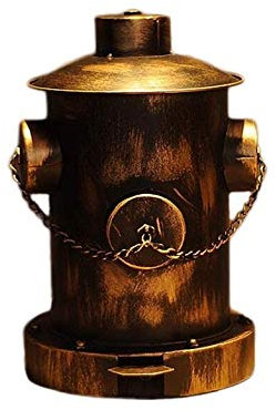 Poubelle Vent Industriel Poubelle Peut Bouche d'incendie Poubelle Poubelle en Fer forgé décoration Bar Restaurant avec Couvercle Poubelle Bacs à déchets (Color : Brass)
