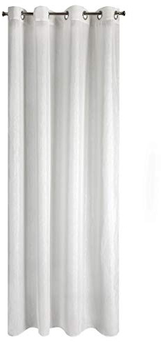 Eurofirany Elicia Vorhang - 1 STK. Glatt Glitzer, Schimmernd Glitter, Transparent, 8 Ösen, Gardinen, Durchsichtig, Edel Elegant Hochwertig, Schlafzimmer, Wohnzimmer, Lounge, 140x250 cm, Weiß