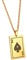 JewelryWe Schmuck Herren Halskette, Edelstahl Pik Ass Poker Karte Anhänger mit 55cm Kette, Karten-Spiel Geschenk für den Freund/Ehe-Mann/Männer, Gold Schwarz