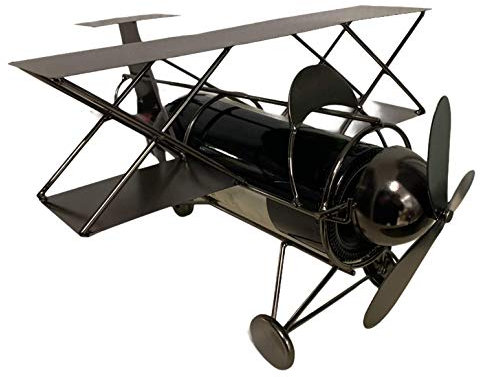 MC-Trend Porte-Bouteille pour Bouteilles de vin - Avion - en métal de qualité supérieure - Cadeau d'anniversaire idéal - Double Plan - Avion d'hélice