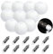 FullBerg 10er 25cm Weiß Papier Laterne Lampions mit 10er Warmweiße Mini LED-Ballons Lichter, rund Lampenschirm Hochtzeit Garten Dekoration, Papierlaterne 10