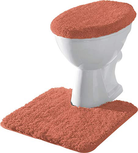 Erwin Müller Stand-WC-Set 2-TLG. Rhodos Uni, WC-Umrandung, WC-Deckelbezug rutschhemmend Terra Größe - ultraweich, extrem saugfähig, flusenarm