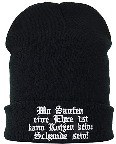 EXPRESS-STICKEREI Lustige Strickmütze - Warme Wintermütze mit Spruch Wo Saufen eine Ehre ist ist Kotzen Keine Schande - Beanie für Damen und Herren - Unisex Wollmütze - Haube mit Spruch