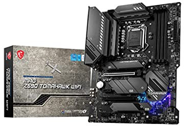 MSI MAG Z590 TOMAHAWK WIFI Gaming Mainboard ATX, unterstützt Intel-Prozessoren 11. Generation, LGA 1200- Mystic Light, 60 A VRM, DDR4-Boost (5333 MHz/OC), 1x PCIe 4,0x16, 3 x M.2 Gen4 / 3x4, Wi -Fi 6E