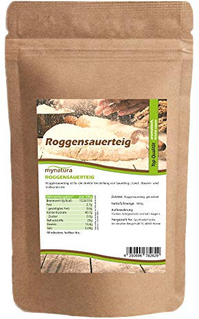 Mynatura Roggensauerteig I Getrocknet I Brot backen I Teigmischung I Roggenteig I Roggen I Sauerteig Pulver I Beutel (1x 1000g)