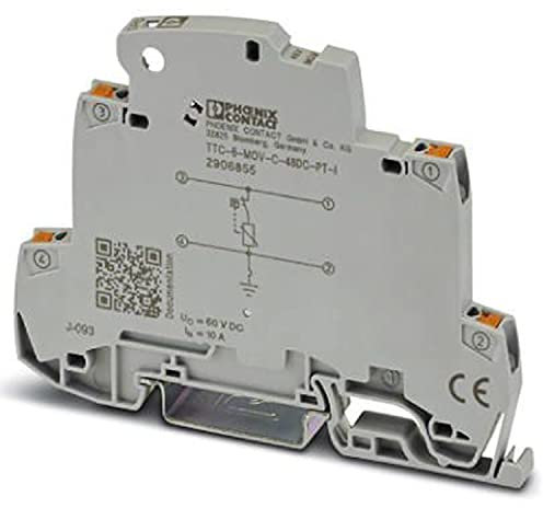 PHOENIX CONTACT TTC-6-MOV-C-48DC-PT-I Überspannungsmittelschutz mit Integrierter Statusanzeige für eine Signalader mit Geerdetem Bezugspotenzial