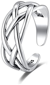 Vintage Silberring für Damen und Herren Keltischer Knoten Verstellbar Offene Ring Sterling Silber 925 Daumenring