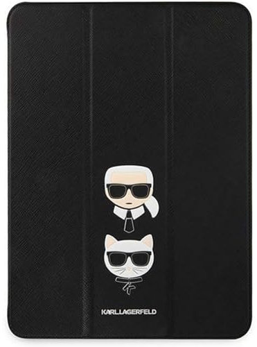 Karl Lagerfeld KLFC12OKCK Book Cover für iPad 12.9 Pro 2021 shwarz Saffiano Karl &Choupette