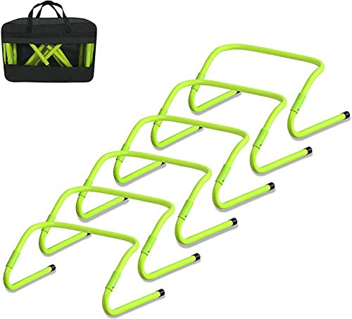 XMTECH 6er-Set Koordinationshürden Speed/Agility Training Hürden Höhenverstellbar 20/30 cm Trainingshürden Hürdenlauf Fußball Training Beweglichkeits Koordinationstraining