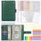 MARICATO Portadocumenti in Pelle A6 PU, 29pcs Raccoglitore ad 6 Anelli, Raccoglitore Notebook con Buste Trasparenti Rimovibile e Budget Planner, per Lavoro e Casa Budget Organizzatore-Verde Scuro
