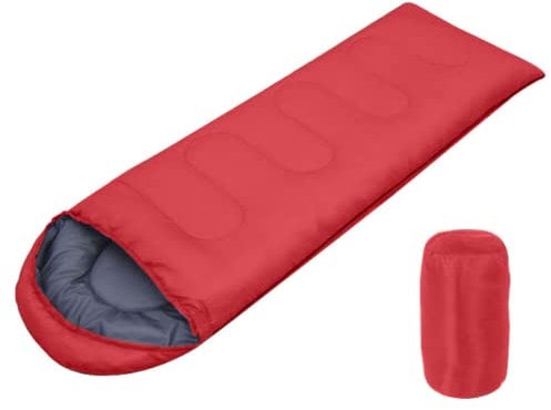 MAVSMA Erweiterbarer Schlafsack, geeignet für Kinder und Erwachsene, Outdoor-Schlafsack(rot,300g)