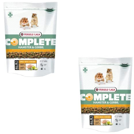 Versele-Laga Complete Hamster & Gerbil | Pack Double | 2 x 500 g | Aliment Complet pour Hamsters et gerbilles | avec des granulés Tout-en-Un Riches en protéines | pour Plus d'énergie