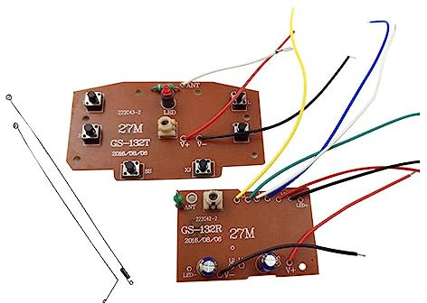 Perfeclan 2X Modulo Scheda Ricevitore trasmettitore Set 6CH Pezzi di Ricambio, Circuito PCB 27MHz Telecomando per Veicoli RC Hobby, Car Crawler Fai da Te